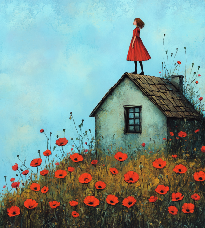 purplepiglet_A_girl_stands_on_the_roof_of_her_house_poppies_gro_716b7a46-a2e4-4a02-b23c-c8f84b25fef1-e1738585208661 Home